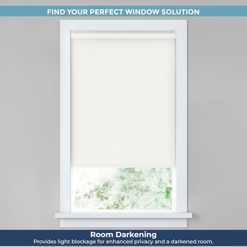 LEVOLOR Basics Cordless Fabric Roller Shade, Easy to Install Blackout Shades for Windows, Neutral White, Fits up to 29” Width and 72” Length, Home Solution for Any Space or Room Decor - Image 4